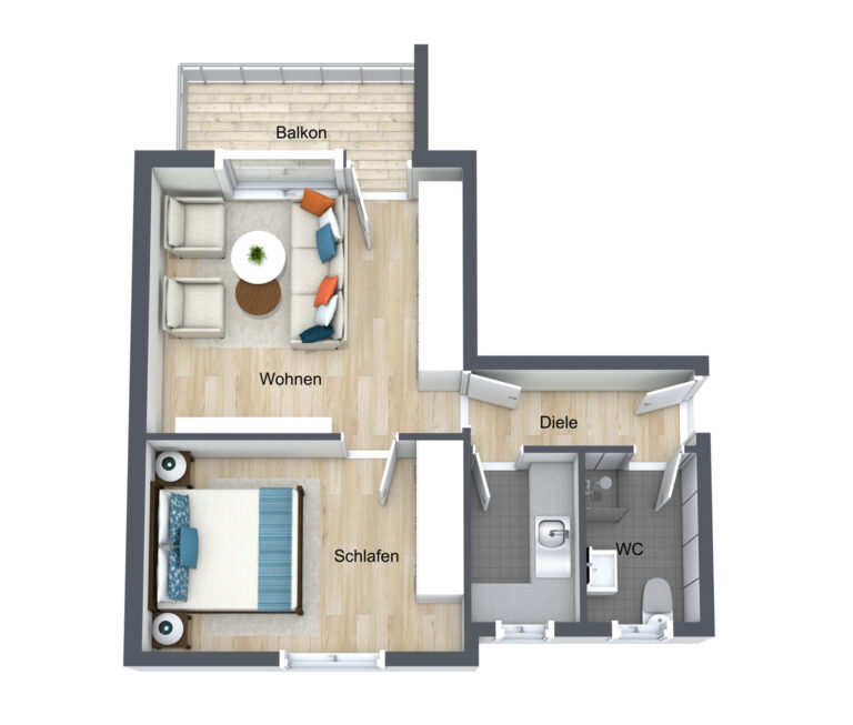 Gemütliche 2-Zimmer-Wohnung mit Balkon und Stellplatz – ideal für Singles oder Paare #3