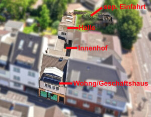 Wohn- Geschäftshaus, Lagerhalle und separater Anlieferung – vielfältige Nutzungsmöglichkeiten