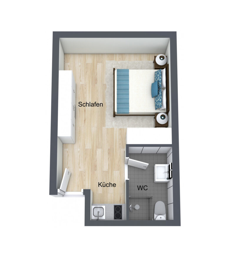 Kompakte 1-Zimmer-Dachgeschosswohnung , Stellplatz und Weitblick – vermietetes Anlageobjekt #7